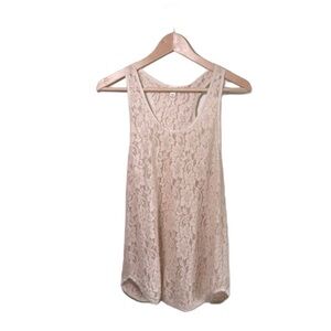 SzXS Wilfred Madeleine Lace Boho tank in a peach/cream colour EUC